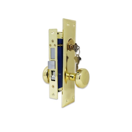 Premier Lock Brass Mortise Entry Right Hand Door Lock Set with 2.5 in. Backset, 2 SC1 Keys and Swivel Spindle MR01N